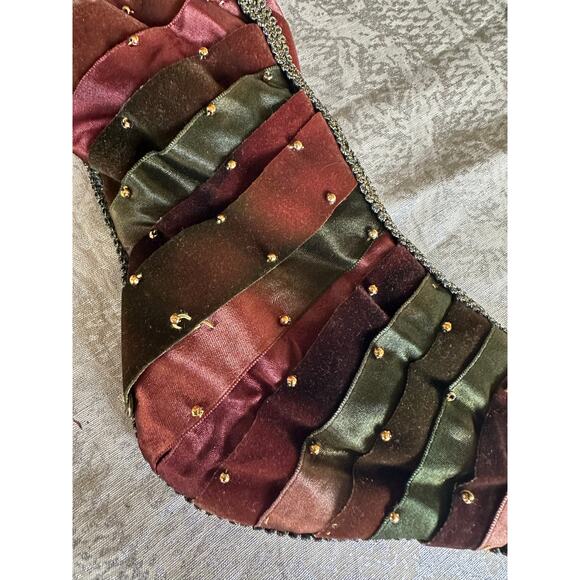 Katherine's Collection Wayne Kleski Christmas Stocking ribbon woven 24” velvet - Picture 13 of 16